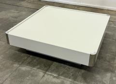 Willy Rizzo White Lacquer Coffee Table Attributed to Willy Rizzo - 4786075