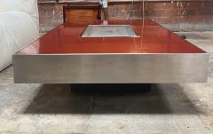 Willy Rizzo Willy Rizzo Alveo Rectangular Red and Chrome Italian Coffee Table 1970s - 2221318