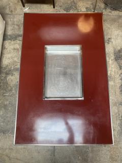 Willy Rizzo Willy Rizzo Alveo Rectangular Red and Chrome Italian Coffee Table 1970s - 2221322