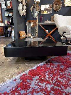 Willy Rizzo Willy Rizzo Black Lacquer and Chrome Bar Coffee Table 1970s - 3446133