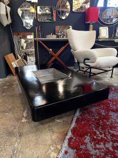 Willy Rizzo Willy Rizzo Black Lacquer and Chrome Bar Coffee Table 1970s - 3446134