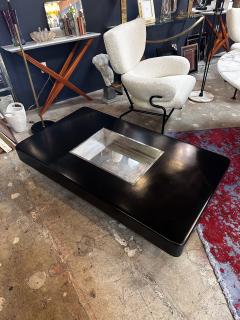 Willy Rizzo Willy Rizzo Black Lacquer and Chrome Bar Coffee Table 1970s - 3446136