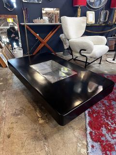 Willy Rizzo Willy Rizzo Black Lacquer and Chrome Bar Coffee Table 1970s - 3446137