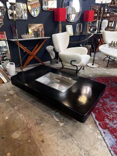 Willy Rizzo Willy Rizzo Black Lacquer and Chrome Bar Coffee Table 1970s - 3446140