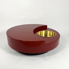 Willy Rizzo Willy Rizzo Coffee Table TRG Red Lacquer and Brass Italy 1969 - 3872371