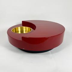 Willy Rizzo Willy Rizzo Coffee Table TRG Red Lacquer and Brass Italy 1969 - 3872372