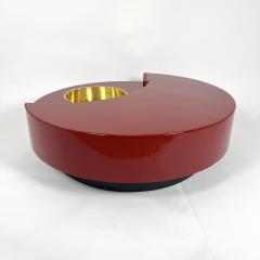 Willy Rizzo Willy Rizzo Coffee Table TRG Red Lacquer and Brass Italy 1969 - 3872377