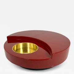 Willy Rizzo Willy Rizzo Coffee Table TRG Red Lacquer and Brass Italy 1969 - 3873982