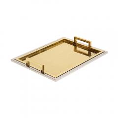 Willy Rizzo Willy Rizzo Drink Trays Brass Polished Stainless Steel Signed - 2850324