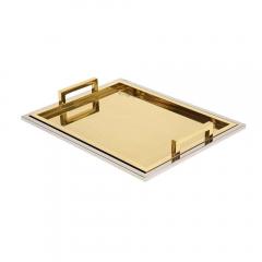 Willy Rizzo Willy Rizzo Drink Trays Brass Polished Stainless Steel Signed - 2850330