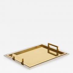 Willy Rizzo Willy Rizzo Drink Trays Brass Polished Stainless Steel Signed - 2854093