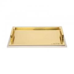 Willy Rizzo Willy Rizzo Drink Trays Brass Polished Stainless Steel Signed - 3670626