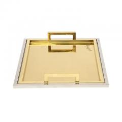 Willy Rizzo Willy Rizzo Drink Trays Brass Polished Stainless Steel Signed - 3670630