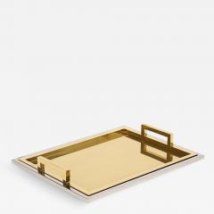 Willy Rizzo Willy Rizzo Drink Trays Brass Polished Stainless Steel Signed - 3671358