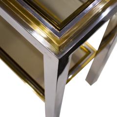 Willy Rizzo Willy Rizzo Flaminia Console Table in Chrome and Brass 1970s Signed  - 3620279