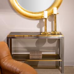 Willy Rizzo Willy Rizzo Flaminia Console Table in Chrome and Brass 1970s Signed  - 3620281