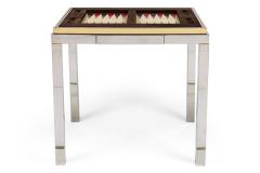 Willy Rizzo Willy Rizzo Italian Mid Century Chrome and Brass Game Table - 4273856