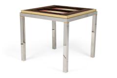 Willy Rizzo Willy Rizzo Italian Mid Century Chrome and Brass Game Table - 4273858