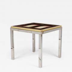 Willy Rizzo Willy Rizzo Italian Mid Century Chrome and Brass Game Table - 4289846