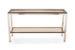 Willy Rizzo Willy Rizzo Italian Mid Century Glass and Chrome Two Tier Console Table - 4273195