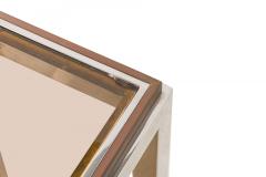 Willy Rizzo Willy Rizzo Italian Mid Century Glass and Chrome Two Tier Console Table - 4273199