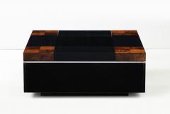Willy Rizzo Willy Rizzo Lacquered and Smoked Glass Coffee Table Bar Italy circa 1970 - 3432061