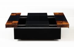 Willy Rizzo Willy Rizzo Lacquered and Smoked Glass Coffee Table Bar Italy circa 1970 - 3432063