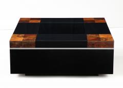 Willy Rizzo Willy Rizzo Lacquered and Smoked Glass Coffee Table Bar Italy circa 1970 - 3432069