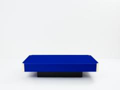 Willy Rizzo Willy Rizzo Majorelle blue lacquer and brass coffee table 1970s - 3425977