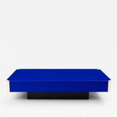 Willy Rizzo Willy Rizzo Majorelle blue lacquer and brass coffee table 1970s - 3426233