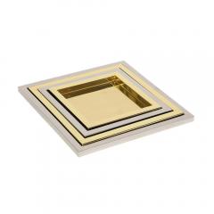 Willy Rizzo Willy Rizzo Nesting Trays Brass Stainless Steel Signed - 2850850