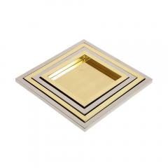 Willy Rizzo Willy Rizzo Nesting Trays Brass Stainless Steel Signed - 2850852