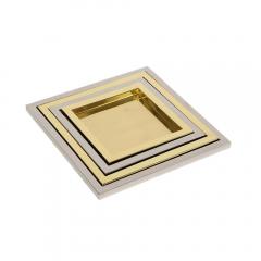 Willy Rizzo Willy Rizzo Nesting Trays Brass Stainless Steel Signed - 2850854