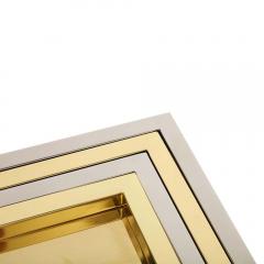 Willy Rizzo Willy Rizzo Nesting Trays Brass Stainless Steel Signed - 2850856