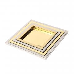 Willy Rizzo Willy Rizzo Nesting Trays Brass Stainless Steel Signed - 4432927