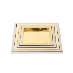 Willy Rizzo Willy Rizzo Nesting Trays Brass Stainless Steel Signed - 4432954