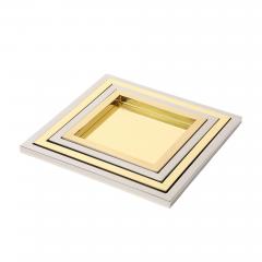 Willy Rizzo Willy Rizzo Nesting Trays Brass Stainless Steel Signed - 4432956