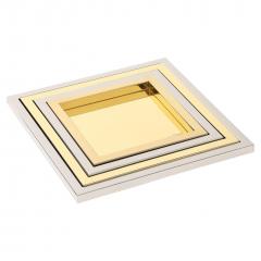Willy Rizzo Willy Rizzo Nesting Trays Brass Stainless Steel Signed - 4432964