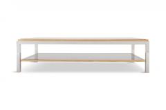 Willy Rizzo Willy Rizzo Rectangular Coffee Table In Brass Chrome and Glass 1970s - 845438