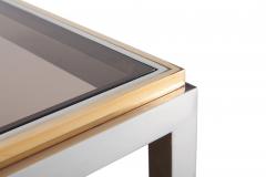 Willy Rizzo Willy Rizzo Rectangular Coffee Table In Brass Chrome and Glass 1970s - 845439