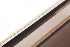 Willy Rizzo Willy Rizzo Rectangular Coffee Table In Brass Chrome and Glass 1970s - 845441