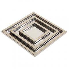 Willy Rizzo Willy Rizzo Trays Stainless Steel Brass Signed - 2850829