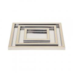 Willy Rizzo Willy Rizzo Trays Stainless Steel Brass Signed - 2850830