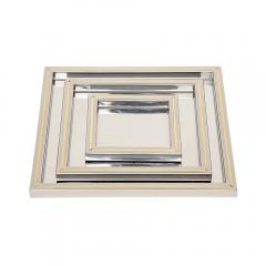 Willy Rizzo Willy Rizzo Trays Stainless Steel Brass Signed - 2850831