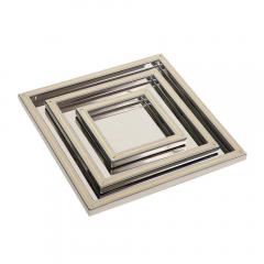 Willy Rizzo Willy Rizzo Trays Stainless Steel Brass Signed - 2850832