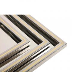 Willy Rizzo Willy Rizzo Trays Stainless Steel Brass Signed - 2850836