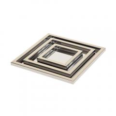 Willy Rizzo Willy Rizzo Trays Stainless Steel Brass Signed - 2850838
