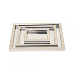 Willy Rizzo Willy Rizzo Trays Stainless Steel Brass Signed - 2850839