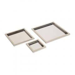 Willy Rizzo Willy Rizzo Trays Stainless Steel Brass Signed - 2850840