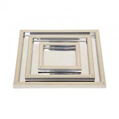 Willy Rizzo Willy Rizzo Trays Stainless Steel Brass Signed - 3670643